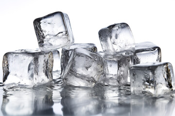 Wall Mural - Ice cubes, isolated on white