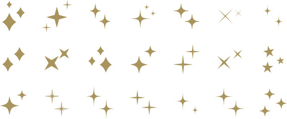Wall Mural - シンプルな星・キラキラのアイコンセット　　simple shining icon set