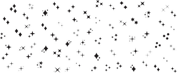 Wall Mural - シンプルな星・キラキラのアイコンセット　　simple shining icon set