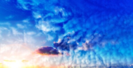 Canvas Print - Dark blue Sky Horizon with Sunset Clouds