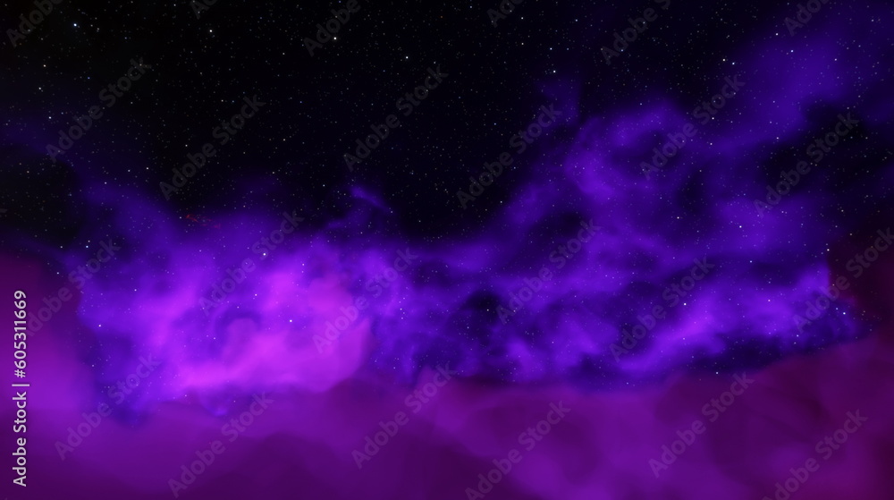 Cosmic nebula in space among stars and galaxies. Gas dust clouds nebula ...