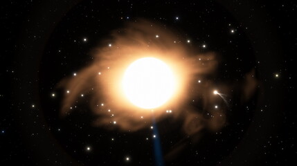 Wall Mural - space planet star galaxy in sunlight, space background. 3d render