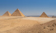 Panoramic view of the three Pyramids of Giza
