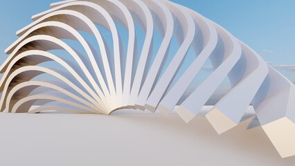 Futuristic architecture background 3d render