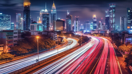 abstract blur city traffic at night motion