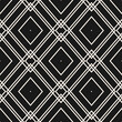 Vector geometric texture with linear grid, lattice, diamonds, lines, rhombuses. Abstract modern seamless pattern. Black and white background. Elegant minimal ornament. Repeat monochrome geo design