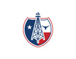 Simple Oil Derrick Texas Flag Logo Design Template