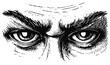 angry eyes vector sketch