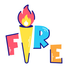 Sticker - fire typography