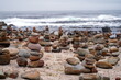 Steinmännchen am Strand, Cape Point, Kap, Südafrika, Afrika, Ozean, Meer