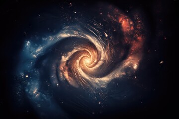 Wall Mural - heart, surrounded by a swirl of stars and nebulae in an outer space scene, created with generative a