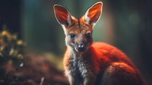 Adorable Portrait Of A Kangaroo Or A Wallaby. Australian Outback. Generative AI