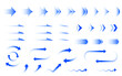 © buuujh - set of blue arrows designs, gradient color arrows for business reporting