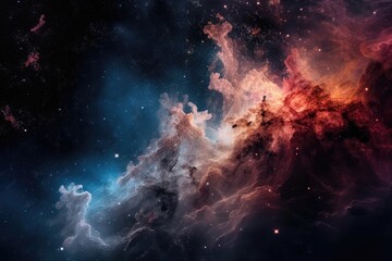 Wall Mural - close-up of swirling galaxy with stars and nebulae visible, created with generative ai