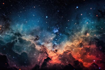 Wall Mural - close-up of galaxy and nebula, with starry background visible, created with generative ai