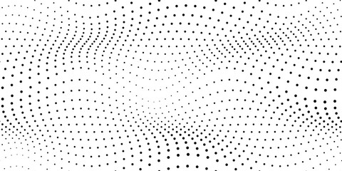 polka dots halftone wavy seamless pattern. abstract graphic vector background with poka circles. wal