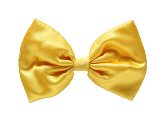 Gold satin gift bow. Ribbon. Isolated with clipping path