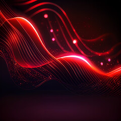 abstract futuristic background with glowing neon moving high speed wave lines and bokeh lights. Data transfer concept Fantastic wallpaper, created with Generative AI