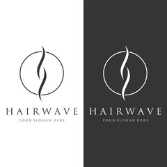 Wall Mural - Luxury and beautiful hair wave abstract Logo design.Logo for business, salon, beauty, hairdresser, care.