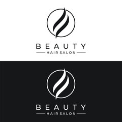 Wall Mural - Luxury and beautiful hair wave abstract Logo design.Logo for business, salon, beauty, hairdresser, care.