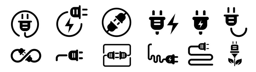 Plug icon vector. Electric plug sign