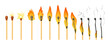 Burn matches stages burned flame matchstick row wood ignition isometric vector illustration