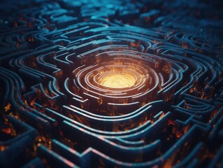 Maze labyrinth Created with Generative AI technology