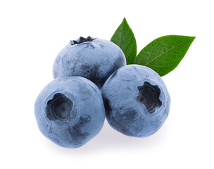 Wall Mural - Blueberries isolated on white background with clipping path without shadow