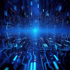 Premium Abstract Conceptual HUD and circuit board space futuristic technology ui interface hologram for business and education.Generative AI