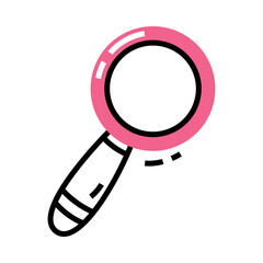 Poster - Magnifying Glass with Lens as School Item for Vector Illustration