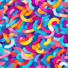 Wall Mural - Abstract colorful worms background, colorful candy seamless pattern. Generative AI