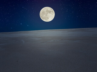 Wall Mural - sand in a starry full moon night