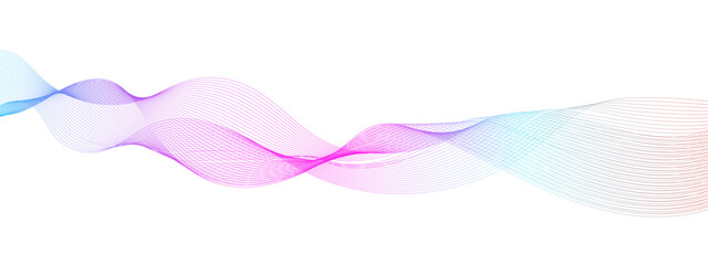 Abstract colorful flowing wave curved lines, frequency wavy sound, technology curve line on white background. Design used for technology, science, banner, template, wallpaper, business and many more.