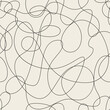 Vector seamless pattern. Decorative texture with tangled curved lines. Scrawl squiggly in pastel colors.