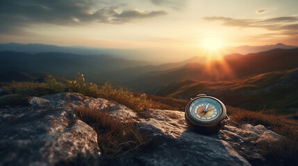 compass in the outdoor. generative ai