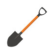 Garden shovel vector icon in flat style. Isolated symbol on white background.