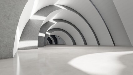 Abstract architecture background arched interior 3d render