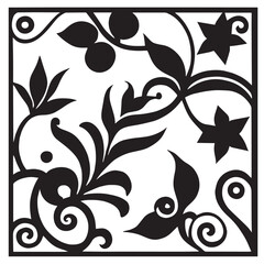 flower design black and white
