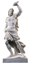 Greek Marble God Statue Isolated On A White Background, AI Generated