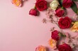 © MstAsma - Roses Flower Arrangement, Copy Space, Flat Lay , generate ai
