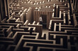 © Rytis - Man silhouette in maze or labyrinth. Finding solution and self concept. Generative AI