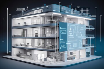 Modern smart home systems of smart building, The smart home is isolated background, Generate Ai