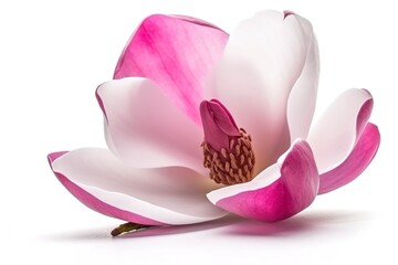 Wall Mural - pink magnolia on transparent background , generate ai