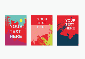 Poster - Set abstract paint illustrations for banner, brochure, cover design templates. Vector decoration background. Modern pattern