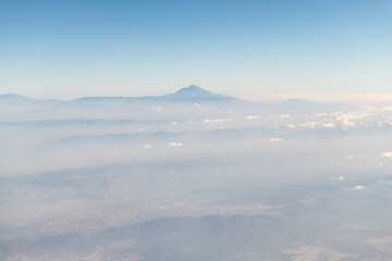 Wall Mural - Aerial landscape from aircraft of Pico de Orizaba volcano, Mexico state, Mexico.