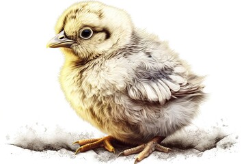 Wall Mural - chick isolated on white background. Generated by AI.