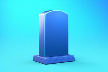 Wall Mural - 3d illustration of tombstones on blue background