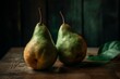 A pair of juicy and succulent pears. Generative AI