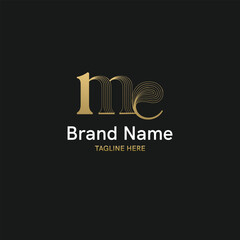 Unique and modern initial based logo with letter me