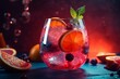 Alcohol-infused, fruity cocktail with vibrant colors. Generative AI